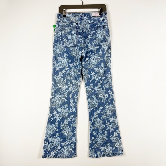 NEW LoveShackFancy x Gap '70s Flare High Rise Stretch Floral Print Denim Jeans - Picture 4 of 4